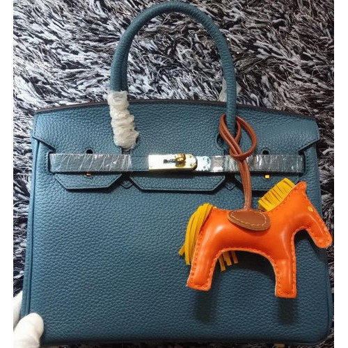 Genți Hermes Birkin 30CM din piele Litchi H30LI Albastru