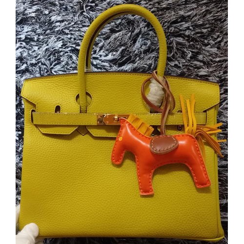 Genți Hermes Birkin 30CM Tote Leather Litchi H30LI Lemon