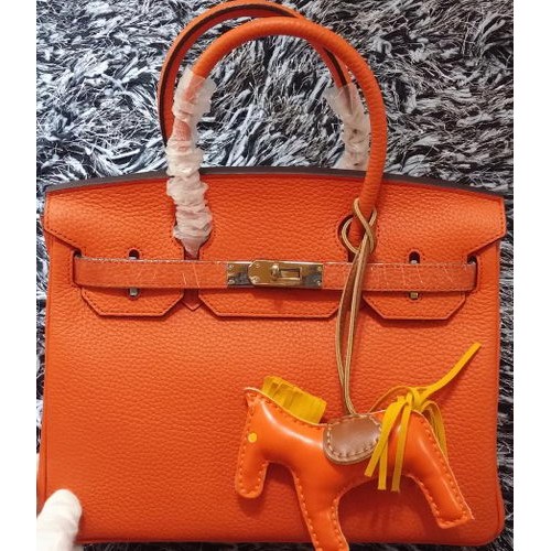 Genți Hermes Birkin 30CM din piele Litchi H30LI portocalii