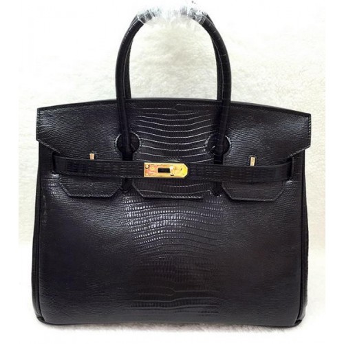 Hermes Birkin 30CM Genți Tote din piele de șopârlă H30LI Negre