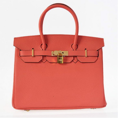 Genți Hermes Birkin 30CM din piele Pompadour, aurii