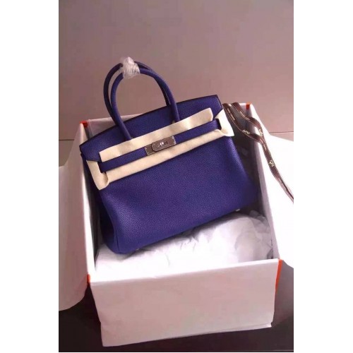 Geantă Hermes Birkin 35CM 30CM din piele granulată H35H30 albastră