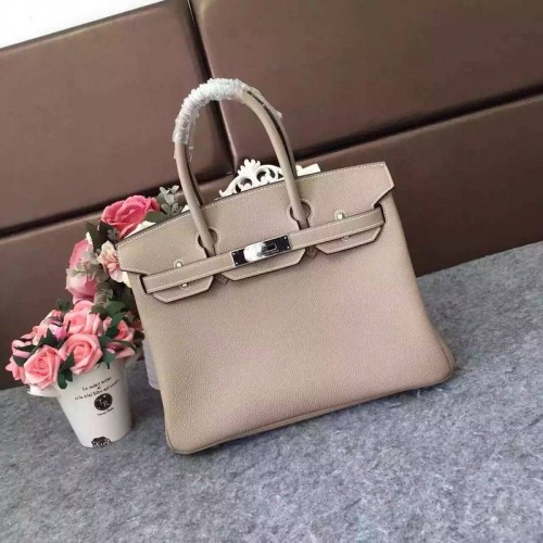 Geantă Hermes Birkin 35CM 30CM din piele granulată H35H30 gri
