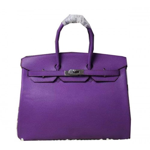 Geantă Hermes Birkin 35CM 30CM din piele de șopârlă H35H30 violet