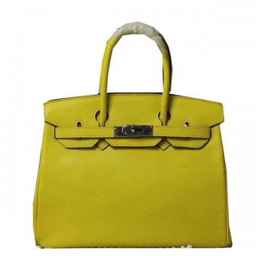Geantă Hermes Birkin 35CM 30CM din piele de șopârlă H35H30 galbenă