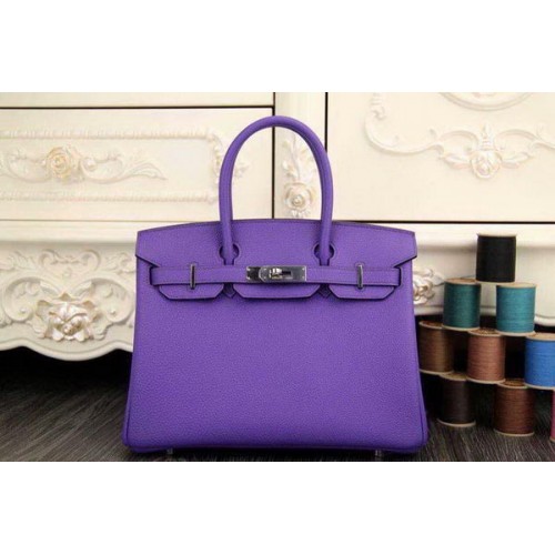 Geantă Hermes Birkin 35CM 30CM din piele originală HB35O Lavandă