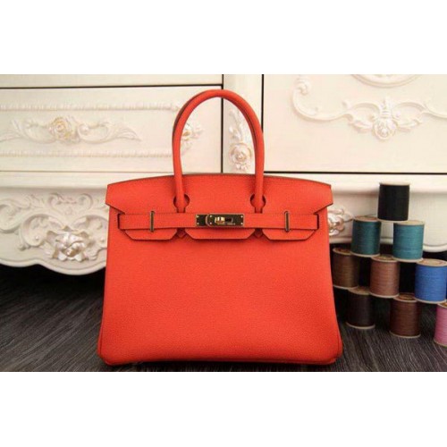 Geantă Hermes Birkin 35CM 30CM din piele originală HB35O portocalie