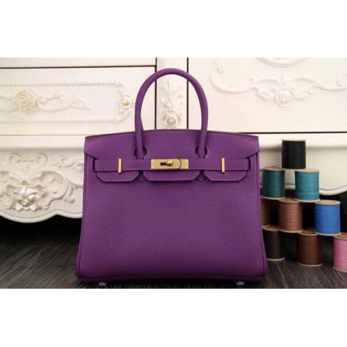 Geantă Hermes Birkin 35CM 30CM din piele originală HB35O violet