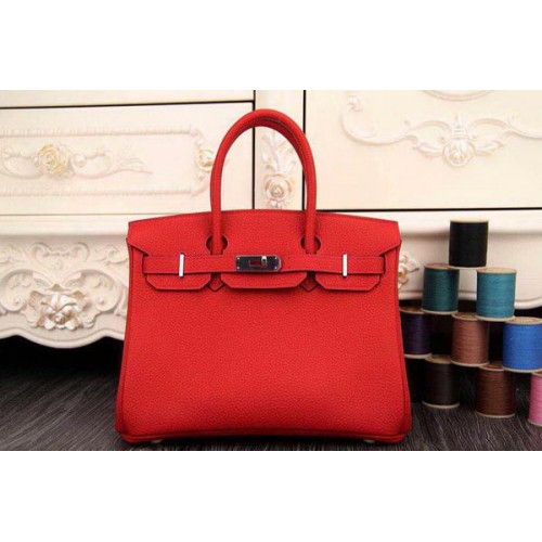 Geantă Hermes Birkin 35CM 30CM din piele originală HB35O roșie