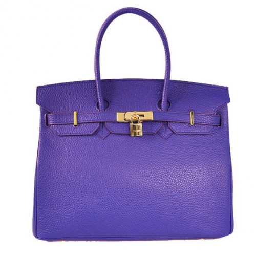 Genți Hermes Birkin 35CM Tote Bag Togo Leather Albastru Auriu