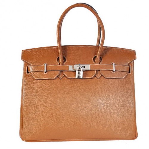 Genți Hermes Birkin 35CM din piele Togo, culoare argintiu închis.