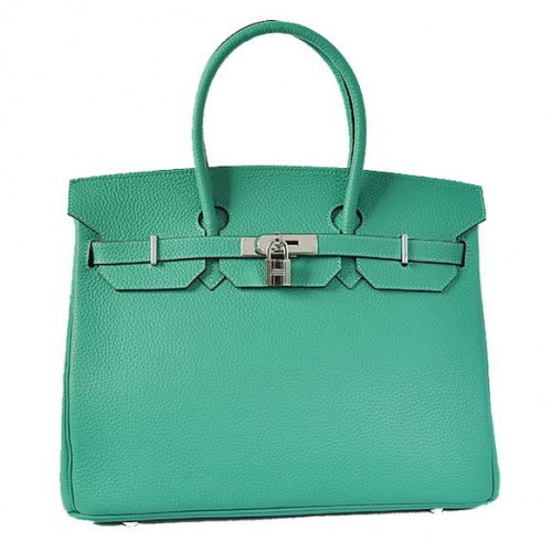 Genți Hermes Birkin 35CM Tote Bag Togo Leather Verde Argintiu