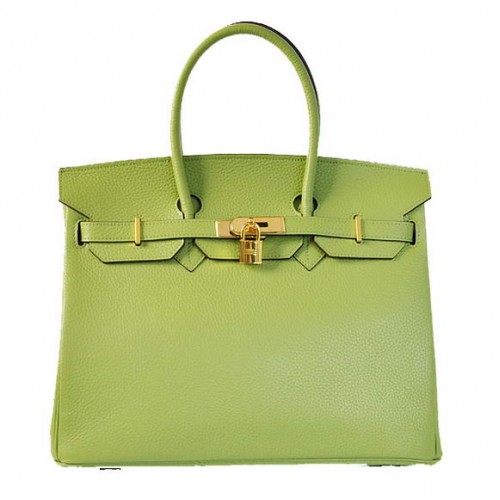 Genți Hermes Birkin 35CM Tote Bag Togo Leather Verde Deschis Auriu