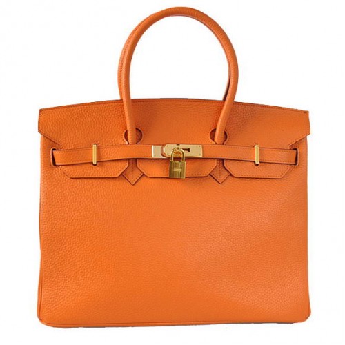 Genți Hermes Birkin 35CM Tote Bag Togo Leather Portocalii Aurii