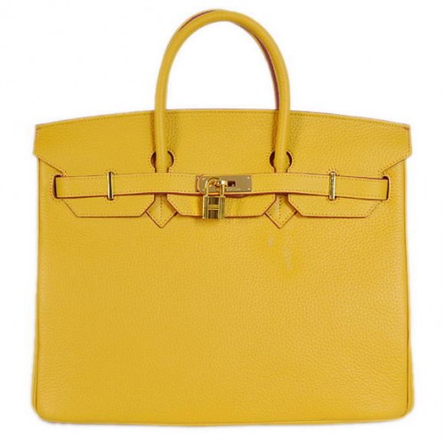 Genți Hermes Birkin 35CM Tote Bag Togo Leather Galben Auriu