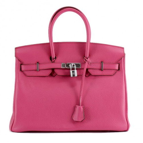 Geantă de mână Hermes Birkin 35CM Togo din piele 6089 Argintiu roz
