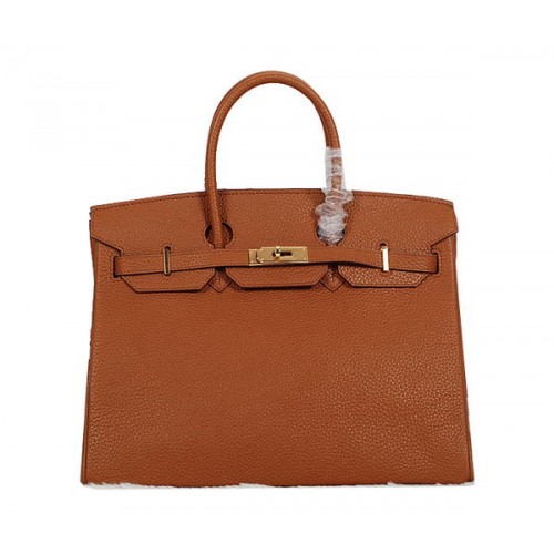Geantă Hermes Birkin 35CM din piele Camel Clemence H35 aurie