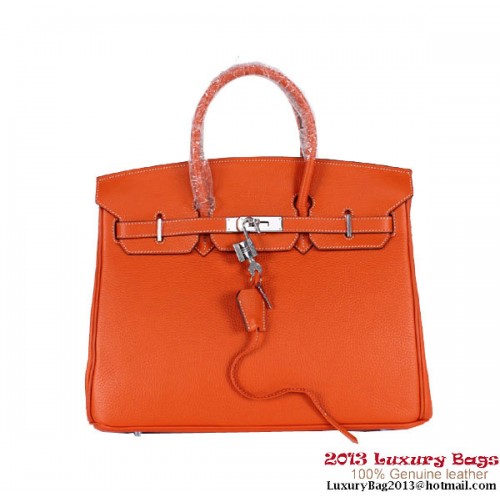 Geantă Hermes Birkin 35CM Clemence din piele H-35 portocalie