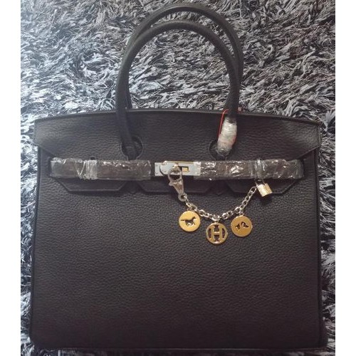 Geantă Hermes Birkin 35CM din piele Litchi HB35GL Negru