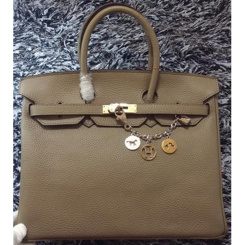 Geantă Hermes Birkin 35CM din piele Litchi HB35GL gri