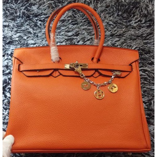 Geantă Hermes Birkin 35CM din piele Litchi HB35GL portocalie