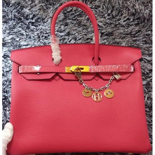 Geantă Hermes Birkin 35CM din piele Litchi HB35GL roz