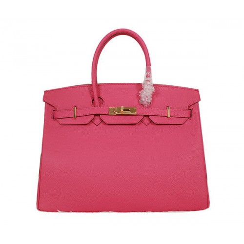 Geantă Hermes Birkin 35CM din piele Rose Clemence H35 aurie