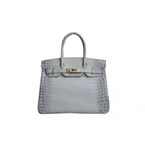Geantă Hermes Birkin 35CM, piele albă croco, H35 aurie