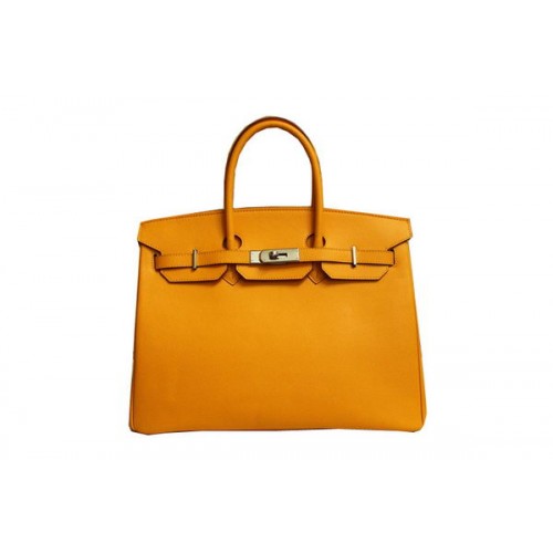 Geantă Hermes Birkin 35CM, piele originală, galbenă, BK35, aurie