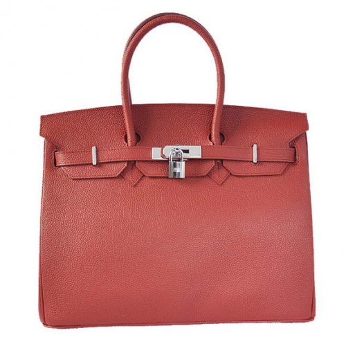 Genți Hermes Birkin 35CM Tote Leather Togo Bordeaux Silver