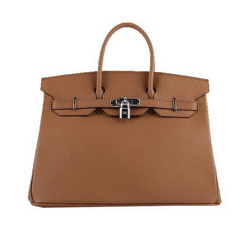 Genți Hermes Birkin 35CM din piele granulată din grâu H-35 argintii