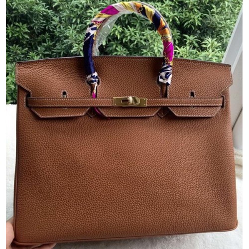 Geantă Hermes Birkin 40CM din piele de grâu Litchi BK40 aurie