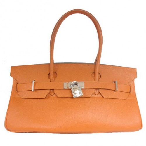 Geantă Hermes Birkin 42cm JPG Birkin Togo din piele portocalie cu accesorii argintii