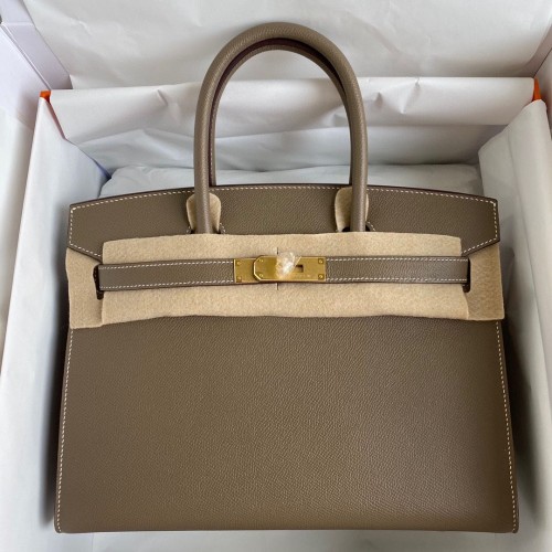 Geantă Hermes Birkin Originală din Piele Epsom 30CM 17825 Gri Elefant