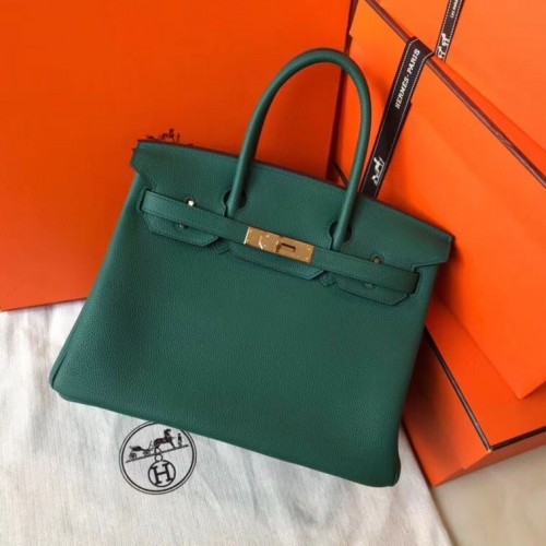Geantă Hermes Birkin din piele originală 35CM 17825 Verde