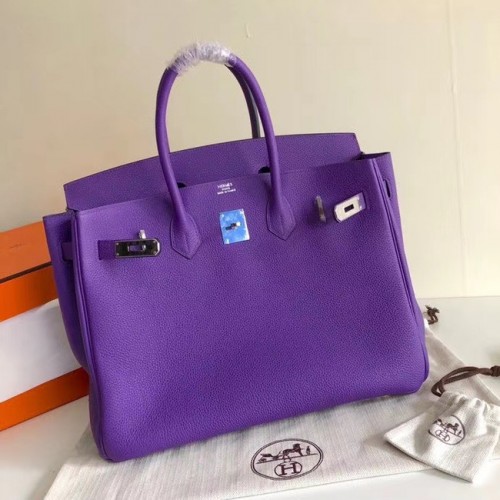 Geantă Hermes Birkin din piele originală 35CM 17825 violet