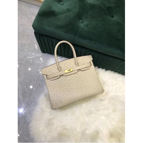 Geantă Hermes Birkin Original Leather Ostrich skin HBK2530 crem