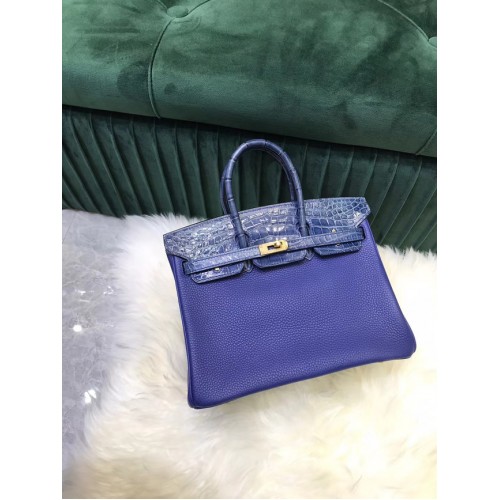 Geantă Hermes Birkin Original din piele crocodil togo HBK2530 Albastră