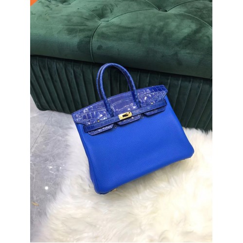 Geantă Hermes Birkin Original din piele crocodil togo HBK2530 Albastru electro optic