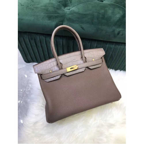 Geantă Hermes Birkin Original din piele crocodil togo HBK2530 gri