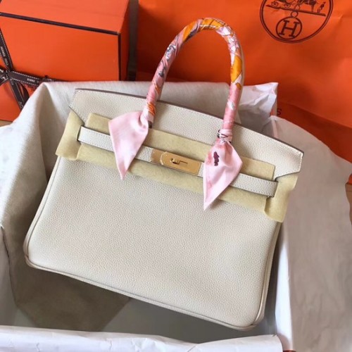 Geantă Hermes Birkin Tote Bag Original Togo Leather BK35 crem