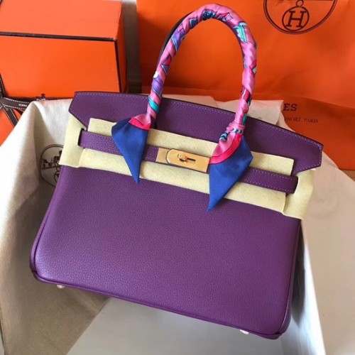 Geantă Hermes Birkin Tote Bag Original Togo Leather BK35 violet