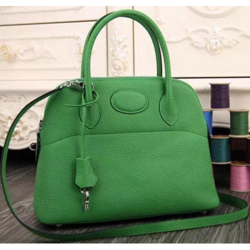 Geantă Hermes Bolide 37CM din piele de vițel B1004 Verde
