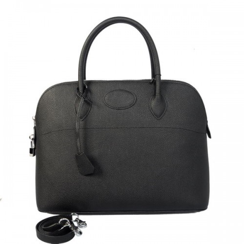 Hermes Bolide 37CM Genți Tote din piele de vițel negre