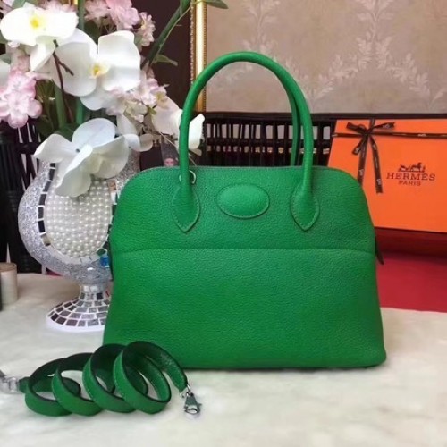 Geantă Hermes Bolide Original din piele B1007 Verde