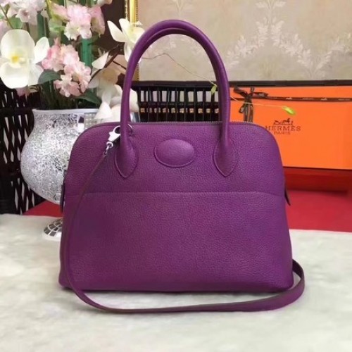Geantă Hermes Bolide Original din piele B1007 Purple