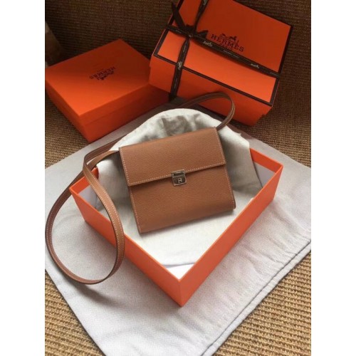 Geantă Hermes Clutch Epsom din piele de vițel H0589 maro