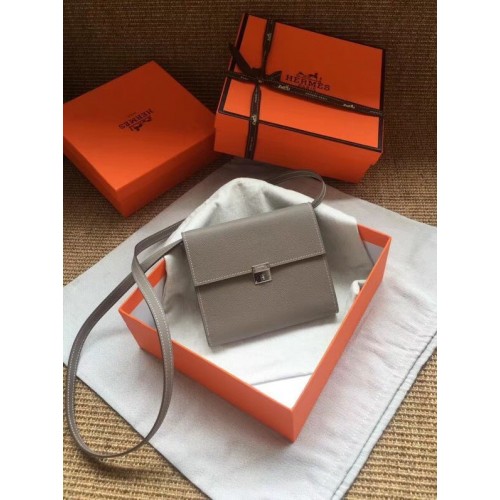 Geantă Hermes Clutch Epsom din piele de vițel H0589 gri