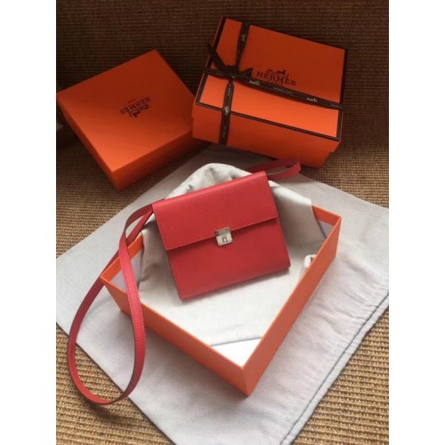 Geantă Hermes Clutch Epsom din piele de vițel H0589 roșie