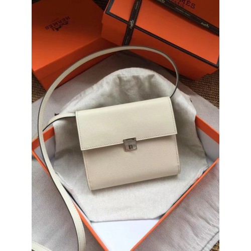 Geantă crossbody Hermes Clutch Epsom din piele de vițel H0589 albă